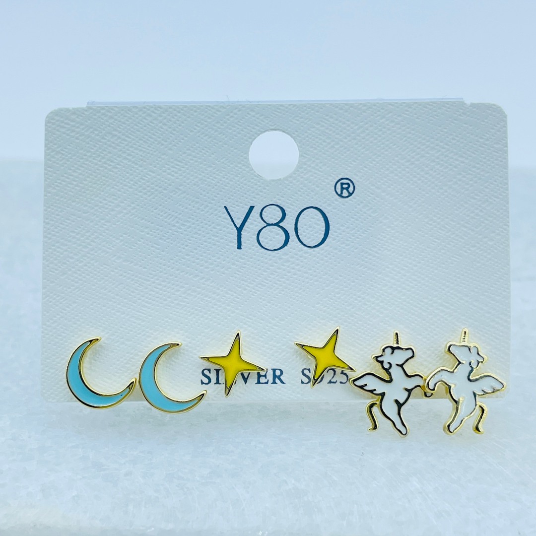 Gümül 6'lı Gold Unicorn Yıldız Set Küpe
