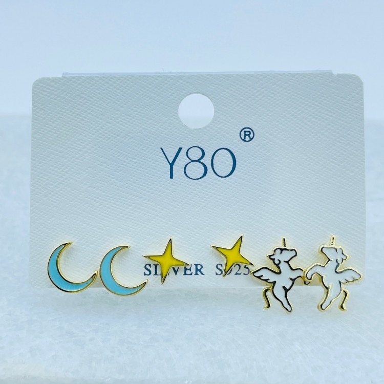Gümül 6'lı Gold Unicorn Yıldız Set Küpe